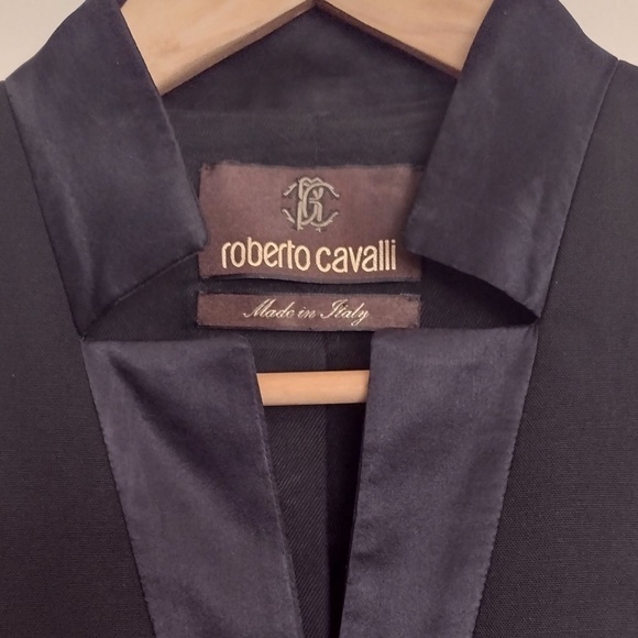 Roberto Cavalli Wool Jacket with Satin Lapels - Picture 4 of 10